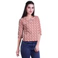 thumbnail image 2 of Moomaya Printed Keyhole Neck Ring Top Casual 3/4th Sleeve Tees Tank Tunic Top, 2 of 5
