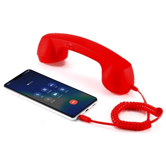 Shengyu Retro 3.5mm Receiver For Clear Sound 3.5mm Receiver Classic Handset Style Landline Receiver Calls 3.5mm Receiver red