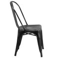 thumbnail image 3 of Distressed Black Metal Indoor-Outdoor Stackable Chair, 3 of 9