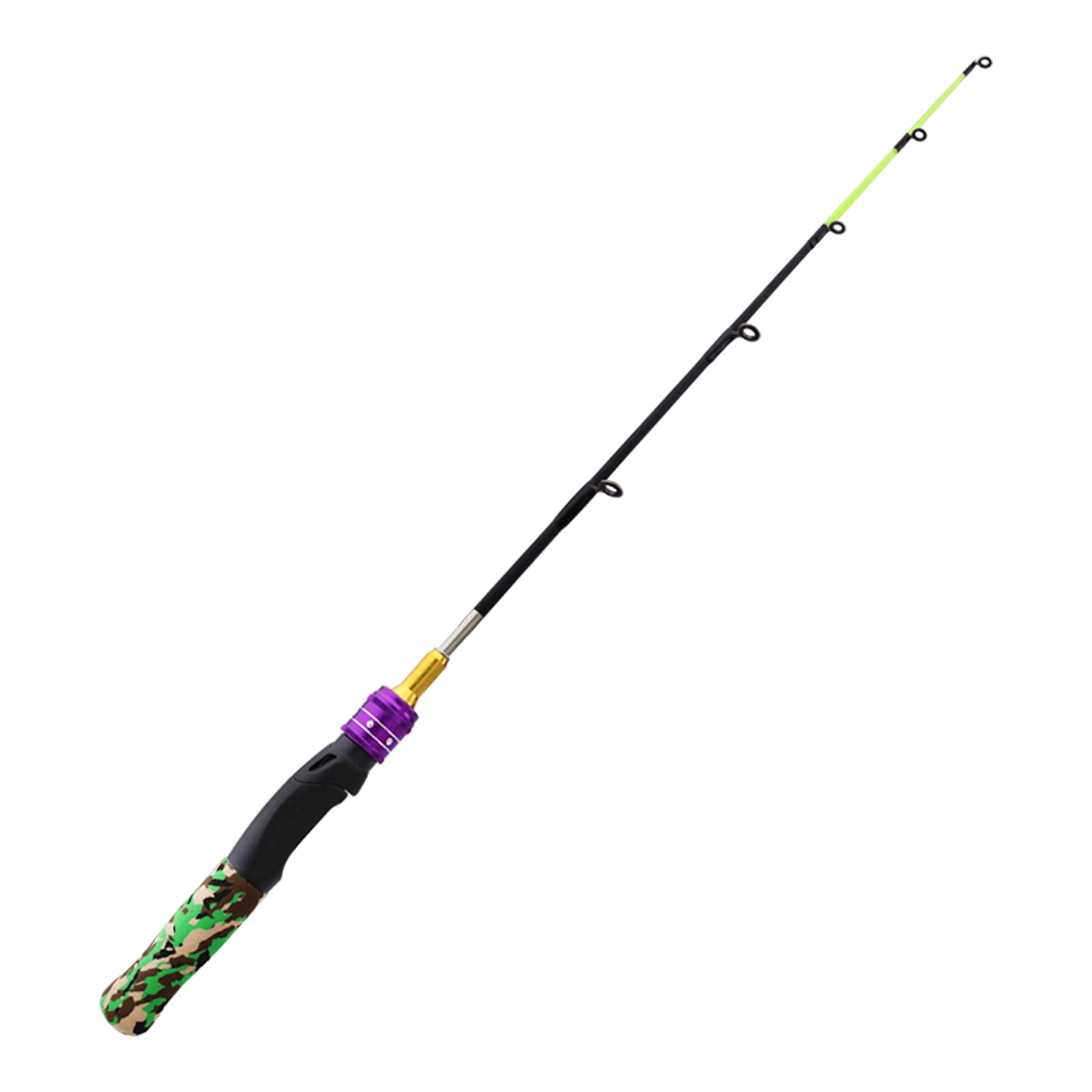 Yeacher 61cm Ice Fishing Rod Portable Lightweight Winter Ice Fishing Rod Spinning Ice Fishing Pole Tackle