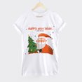 thumbnail image 4 of Haut de Sapin de Noël Femme Décontracté Col Rond Manches Courtes T-shirt Imprimé Sapin de Noël Haut, 4 of 7