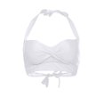 thumbnail image 3 of Bikini Tops For Women Summer Fashion Multi Color Swimsuit Halter Ruched High Waist Bikini Top, 3 of 4