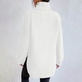 thumbnail image 4 of Yuyuzo Womens Winter Fall Sweater Solid Color Turtleneck Cable Knit Long Sleeve Sweaters Pullover Tops, 4 of 6