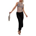 thumbnail image 3 of Faithtur Débardeur Court d'Été pour Femmes Couleur Unie Sans Manches Col Rond Crop Top Transparent, 3 of 9