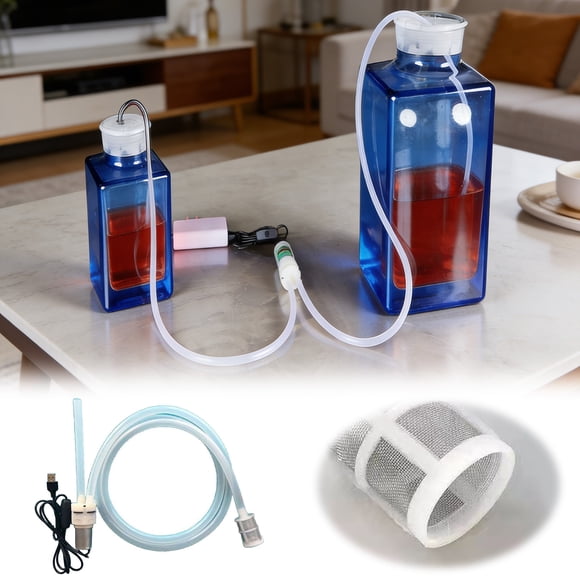 ERK Portable USB Auto Siphon Self Priming For Bottling Home Brew Wine Beer And 5V Food Grade Water Transfer With 6.5FT Hose 2L/Min No Leak Low Noise
