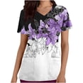 thumbnail image 1 of Pisexur Womens Scrub Tops Boasting Colorful Floral Prints Along With Short Sleeve Scrub Tops Suitable for Nursing Uniforms With Convenient Pockets, 1 of 4