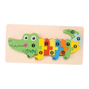 Lionlar Numéro de crocodile en bois Puzzle Cognition Intelligence Puzzles pour enfants