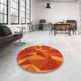 thumbnail image 4 of Ahgly Company Tapis d'Intérieur Lavables en Machine, Ronds, Orange Fluo, 7' Ronds, 4 of 7