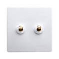 thumbnail image 1 of kurtrusly Switch Wall Button Socket Lever Toggle Control White Improvement Antique Household Brass Light Panel Accessory Supply Connector 2, 1 of 8