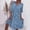 Light Blue, variant on TIMIFIS Light Blue Women's Summer Dress Short Sleeve Casual Beach V Neck Shredded Sundresses - Spring/Summer