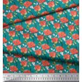 thumbnail image 2 of Soimoi Green Poly Georgette Fabric Leaves & Floral Print Fabric by the Yard 42 Inch Wide, 2 of 6