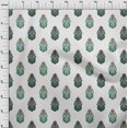 thumbnail image 3 of oneOone Silk Tabby White Fabric Floral & Paisley Block Craft Projects Decor Fabric Printed By The Yard 42 Inch Wide, 3 of 4
