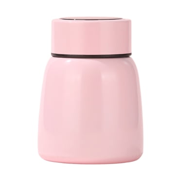 Btomtd The Household Portable Small Belly Cup Light Intelligent Temperature Display High Value Mini 304 Stainless Steel Vacuum Stewing Cup, Pink