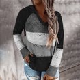 thumbnail image 2 of IROINID Liquidation Hauts Grande Taille pour Femmes, Chandail Imprimé de Noël, Col Rond, Manches Longues, Boutons, Noir, 2 of 5