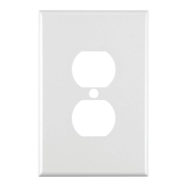 axGear Plaque Murale Décoratrice pour Réceptacle Recto Verso à Gang Unique en nylon Blanc durable avec une Finition Polie Lisse et des Bords Arrondis. Idéale pour la Plupart des Prises de Courant Recto Verso Domestiques et Commerciales, Elle Comprend une Vis de Montage Assortie pour une installation Facile. Convient au Remplacement des Plaques Murales Électriques Ou des Couvercles de Prise de Décorateur.