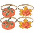 thumbnail image 1 of MasteelfCA 4 Pcs Anneaux de Serviette en Forme de Dinde Érable Boucles de Serviette pour Fête de l'Action de Grâce, 1 of 6
