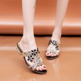 thumbnail image 1 of Styesk Womens Sandals Women's Summer New Rhinestone Color Diamond One Line Thick Sole Fashion Wedge Sandals, 1 of 5