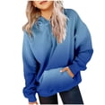 thumbnail image 1 of MIASHUI Chandails à Manches Longues Dégradés pour Filles, Bleu, 11-12 Ans, 1 of 7