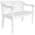thumbnail image 1 of vidaXL Batavia Bench 98 cm Solid Mahogany Wood White, 1 of 4