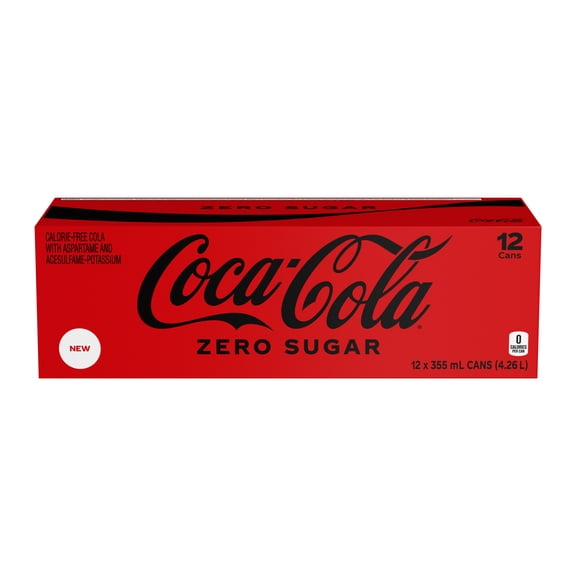 Coca-Cola Zéro Sucre Canettes Format Frigo, 355 ml, Lot de 12