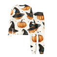 thumbnail image 2 of MKOSPLRT Filles Garçons Halloween Tenue d'Intérieur 2 Pcs 3-15a Enfants Pyjamas Citrouille Ensembles Chandails à Manches Longues Pantalons de Pyjama Amples Tenues d'Automne, 2 of 5