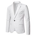 thumbnail image 3 of BOBOGOJP Mens Blazer Two Button Stretch Sports Coats (White,M), 3 of 4