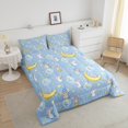 thumbnail image 4 of Erosebridal Cartoon Mouse Mice Bedding Queen Comforter Set, Star Moon Print Down Comforter, Blue, Reversible 3 Pieces, 4 of 8