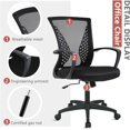 thumbnail image 3 of Home Office Chair Ergonomic Chair Mid Back PC Swivel Lumbar Support Adjustable Desk Task Computer Comfortable Mesh Chair with Armrest (Black), 3 of 5