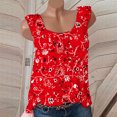 thumbnail image 4 of Débardeurs pour Femmes Mode Femmes Décontracté Sans Manches Col Rond Blouse à Imprimé Chandail Débardeur Hauts Chemise Femmes Blouses et Hauts Chemise Mode Hauts à Manches pour Femmes Débardeur Blouses pour Femmes, 4 of 6