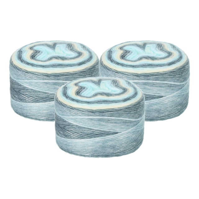 Unique Bargains Gradient Cake Cotton Acrylic Wool Mixed Light Yellow Yarn, 3 Pack