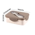thumbnail image 3 of Boîte Bento à 2 Compartiments, Contenant Alimentaire Allant au Micro-Ondes, Couvercle Scellé Étanche, Préparation de Repas Compartimentée, Plateau-Repas de Bureau, Plat Portable avec Cuillère à Fourche, Plastique Écologique, 3 of 6