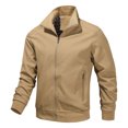 thumbnail image 2 of Dvkptbk Veste Décontractée pour Homme à Col Montant Veste de Printemps Automne Veste à Fermeture Éclair Veste à Manches Longues Veste Ajustée Veste Légère, 2 of 3