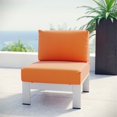 thumbnail image 2 of Modway Chaise Sans Accoudoirs d'Extérieur en Aluminium et Tissu pour Patio, Argent/orange, 2 of 4