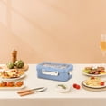 thumbnail image 4 of Boîte à Lunch Compartimentée Étanche avec Ustensiles, Contenant Alimentaire Allant au Micro-Ondes pour la Préparation des Repas au Bureau et à l'École (Boîte Bento en Plastique), 4 of 8