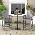 thumbnail image 2 of Gymax Set of 2 Patio HDPE Bar Height Stool All Weather Chair Armrest Footrest Grey, 2 of 10