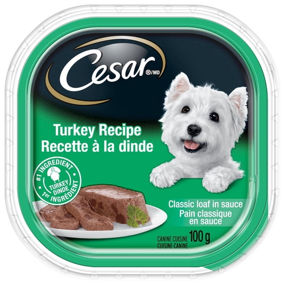 Cesar Classic Loaf in Sauce Turkey Recipe Soft Wet Dog Food