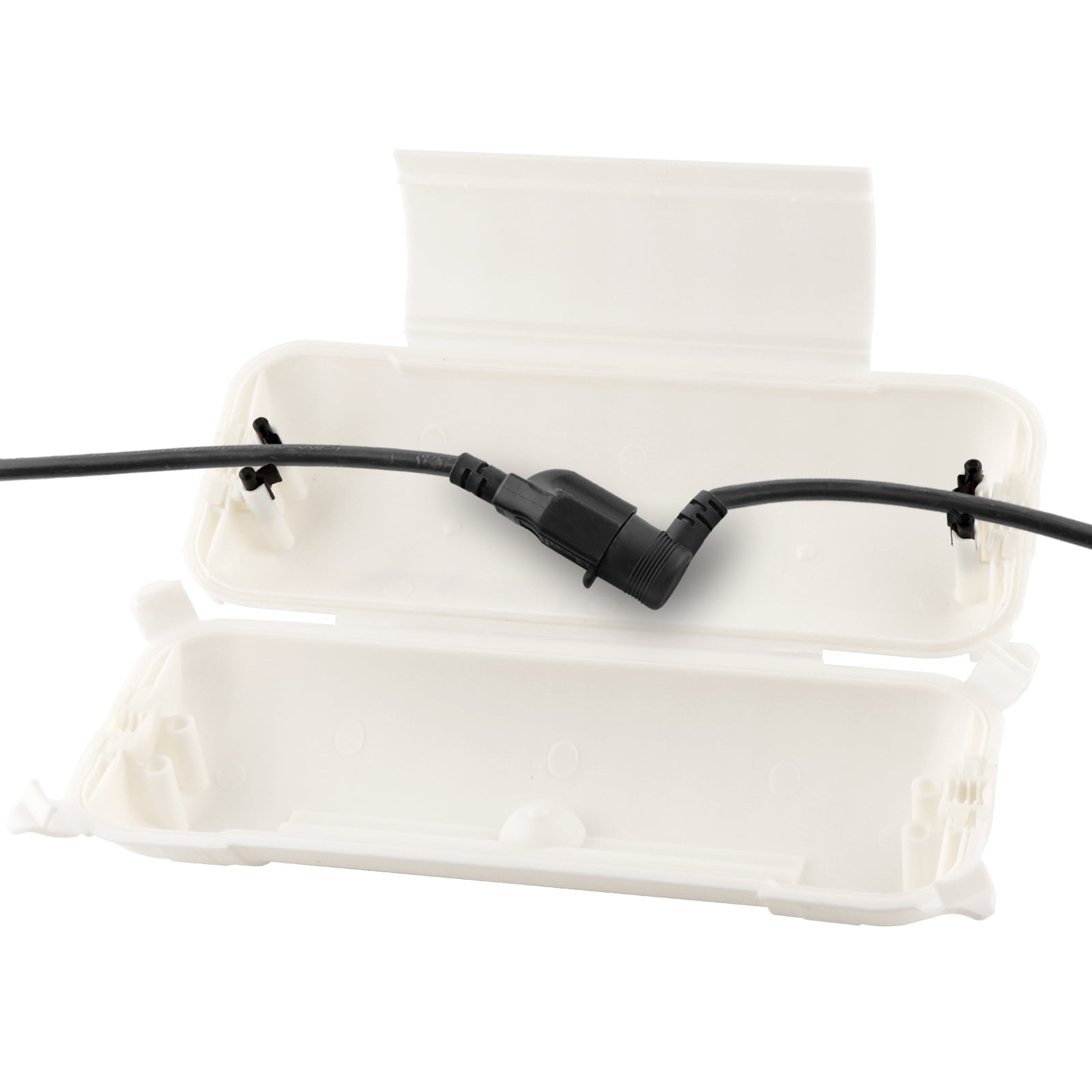 Outdoor IP44 Waterproof Connection Box by Restmo, Weatherproof Electrical Extension Cord Cover, Safety Seal Enclosure to Protect Holiday Decorations, LED Strip Light, Power Tool, Fountain,White