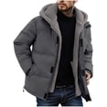 thumbnail image 1 of Men's Down Jacket, Windproof Skiing Winter Coat with Hooded Design, Insulated Polyester Outerwear for Cold Weather Protection, 1 of 7