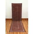 thumbnail image 4 of Casavani Handblock Printed Cotton Hallway Stair Runner Rug Home Decor Kilim Rug, Brown 3x10 feet, 4 of 7