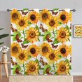 thumbnail image 1 of Jade Green Gold Valances Set for Kitchen, Abstract Art Green Jade Texture Gold Stripes Home Decor Rod Pocket Window Drapes for Living Room Dining Room Office 52x18 Inch + 27x36 Inch X 2, 1 of 6