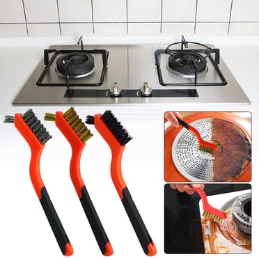 LSLJS Brosse Métallique pour Cuisinière Steel, Brosse de Nettoyage pour Colle de Sac Steel, 3 Fils de Cuivre, Brosse de Retrait de Rouille en Fil de Nylon, Accessoires pour la Maison