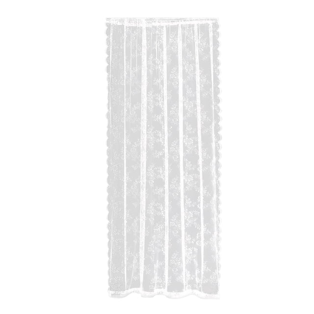 White Lace Floral Net Curtains Elegant Drape Panels Window Screen Drapery Voile 150cmx100cm