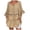 Brown, variant on Black of Friday Women's Plus Size Babydoll Oversize Long Bouse Mini Dress Solid Color Eyelet Tees Summer Tops Woman Dressy Vintage Button Down V Neck T Shirt 3/4 Sleeve Western Shirts Tunic Yellow XL