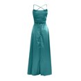 thumbnail image 4 of EGNMCR Robes de Soirée pour Femmes, Robes Formelles pour Femmes, Robes de Cocktail pour Femmes Robe Longue Unie à Dos Dégagé avec Bretelles Robe Ajustée à Épaules Dénudées Robe de Soirée pour Femmes Robe pour Femme, 4 of 5