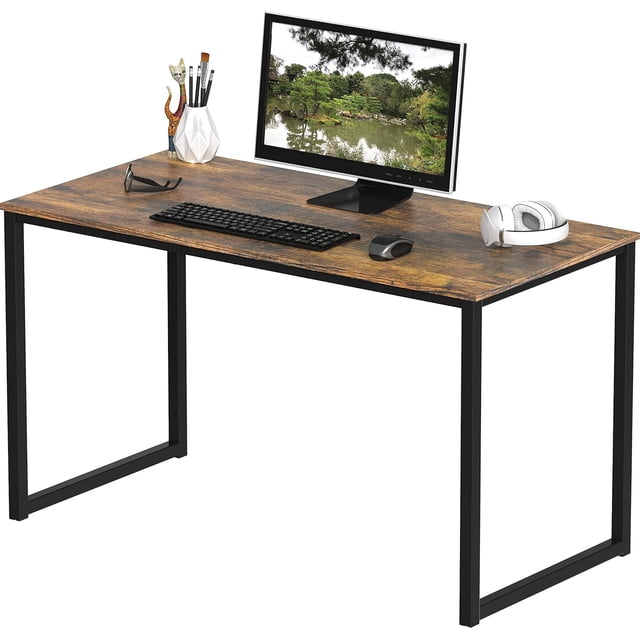 Bureau d'Ordinateur de Bureau de Qualité Commerciale x cm Argent avec Dessus Espresso