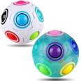 thumbnail image 1 of Bundle 2 pcs Magic Rainbow Ball Cube Fidget Toy Puzzle Magic Rainbow Ball, 1 of 4