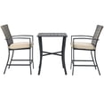 thumbnail image 5 of Patiojoy 3-Piece Patio Rattan Furniture Set Outdoor Bistro Set Cushioned Chairs & Table Set Gray, 5 of 5