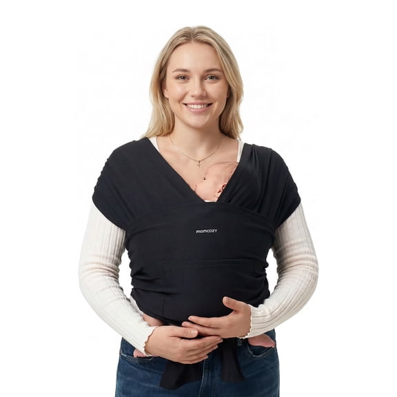 Momcozy Baby Wrap Carrier Slings - Noir, porte-bébé réglable et facile à porter pour bébés filles et garçons