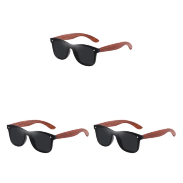 Decodeary Protection Bois Mode Lentille Colorée Options Monture Légère Noir 3 Ensembles
