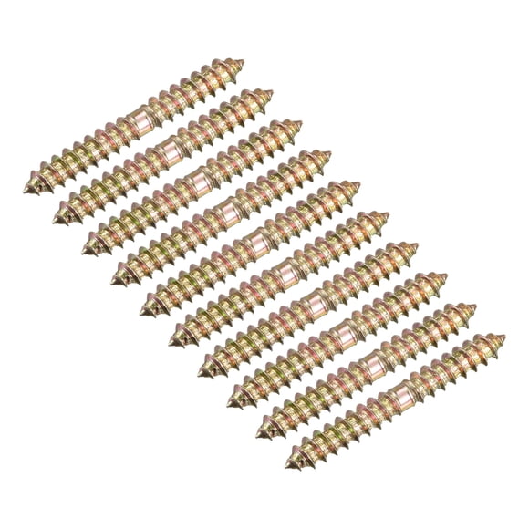 Unique Bargains 6x47mm Hanger Bolts, 24 Pack Double Ended Thread Wood to Wood Dowel Screws